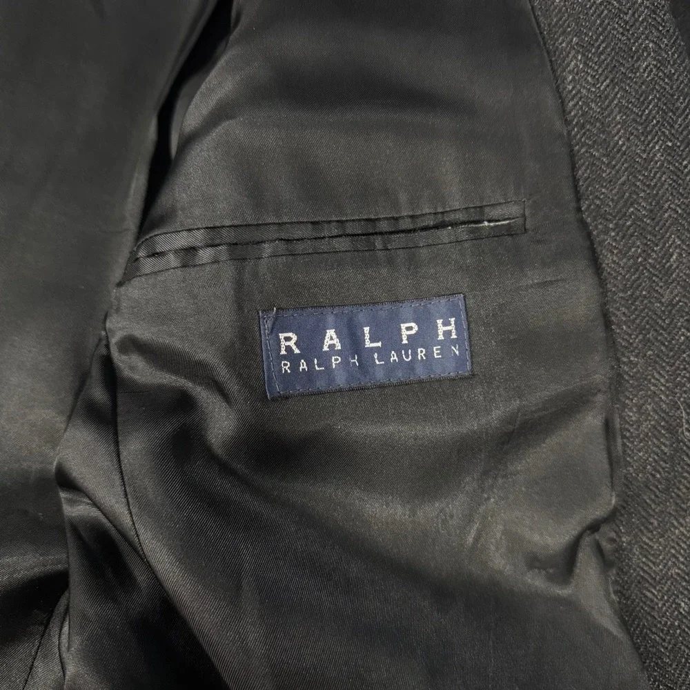 Ralph Ralph Lauren Blazer Herringbone Wool Sport Coat 39R Charcoal Gray Canada